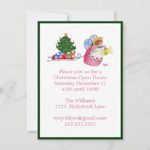 Anjo que puxa o convite do trenó