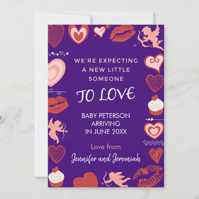 Anjo roxo do anúncio de gravidez no dia de os namo (Frente)