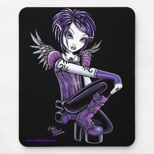 Anjo roxo Mousepad do tatuagem de Monica (Frente)