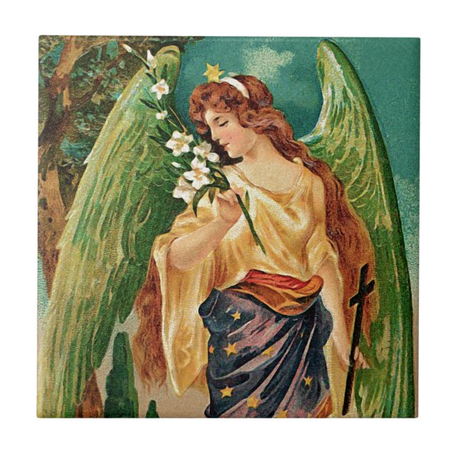 Anjo segurando um galho floral (Frente)
