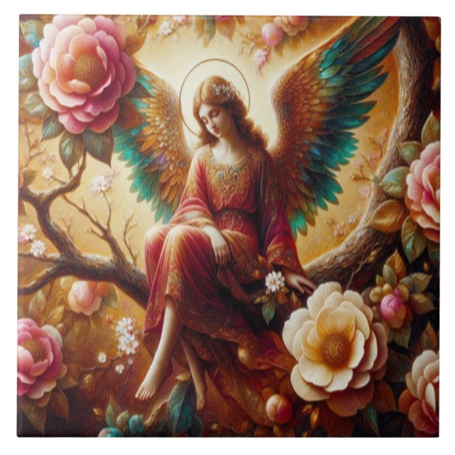 Anjo Sentado Sozinho em um Galho de Árvore (Frente)