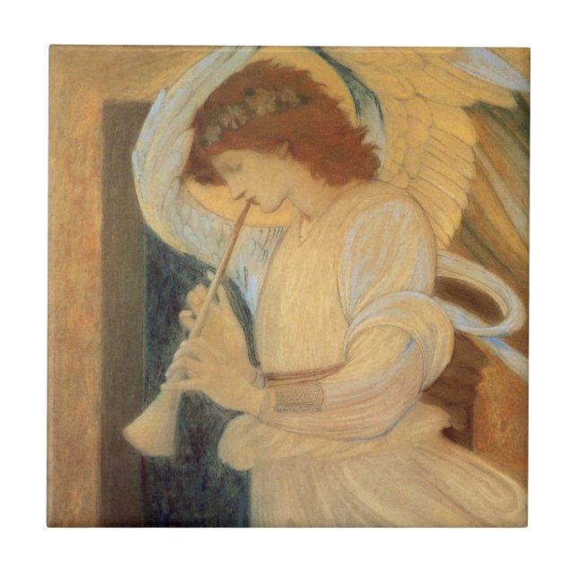 Anjo tocando Flageolet por Burne Jones (Frente)