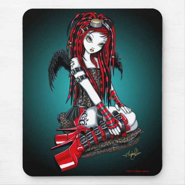 Anjo vermelho "carmesim" Mousepad do gótico do (Frente)