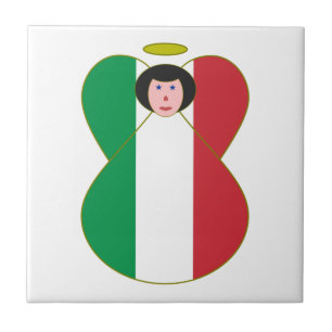 Anjo Vestido com a Bandeira Italiana