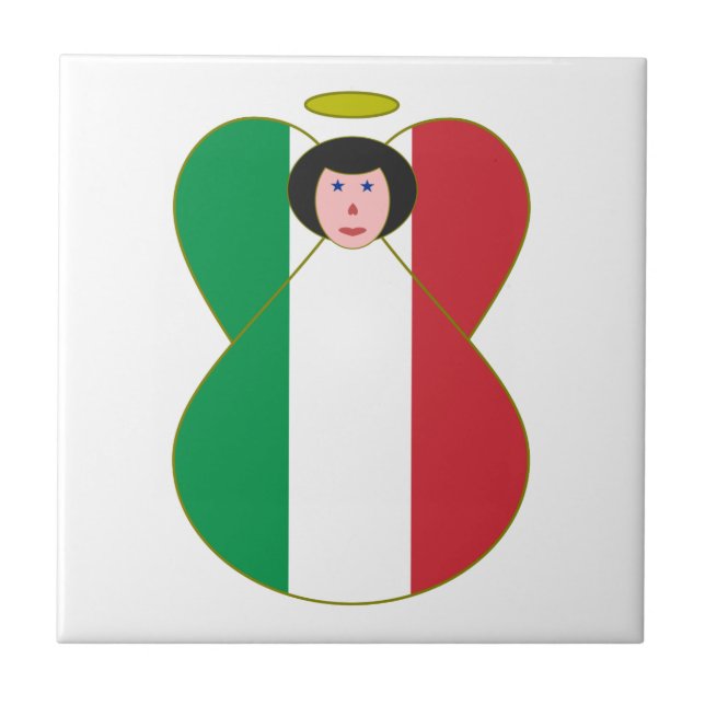 Anjo Vestido com a Bandeira Italiana (Frente)