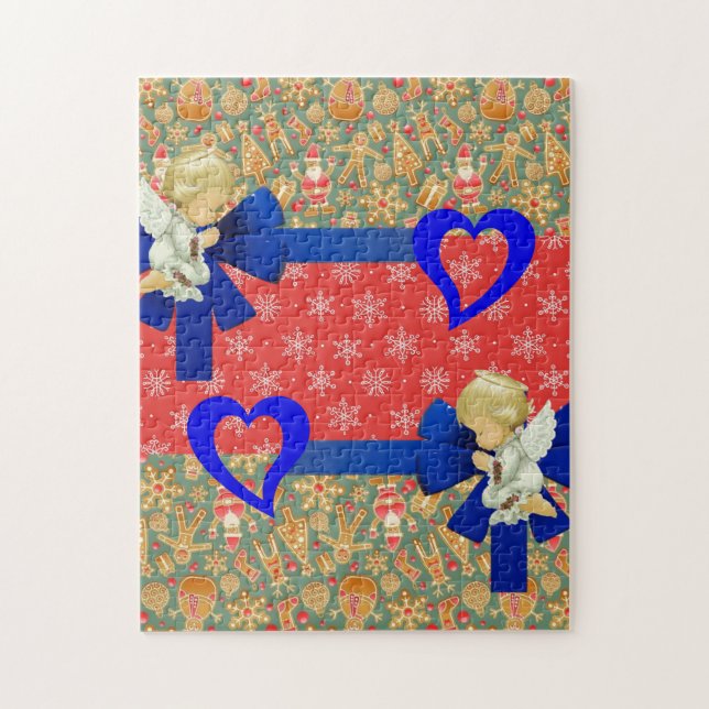 Anjos de Quebra-cabeça de Natal (Vertical)