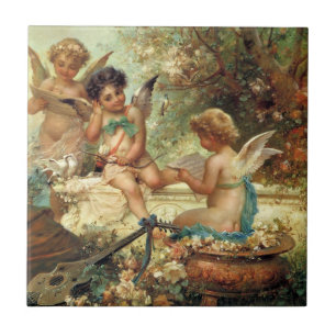 Anjos Músicos por Hans Zatzka, Arte Fino Vitoriano