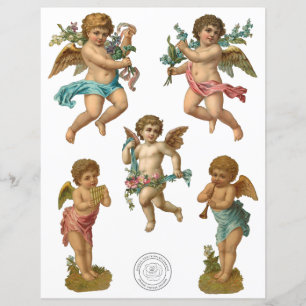 Anjos Vitorianos Cortam Papel Escrapado Fussy Cort