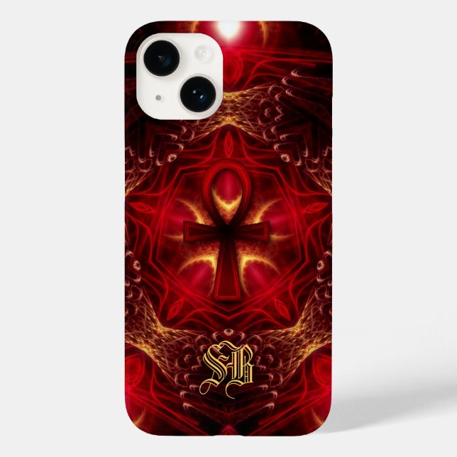 Ankh Energy Red+Dourado Monograma Personalizado (Verso)