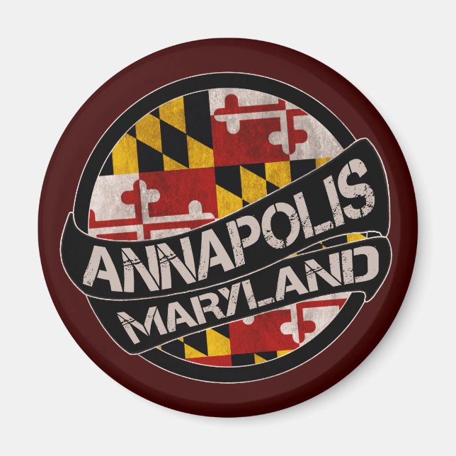 Annapolis Maryland flag grunge imã (Frente)