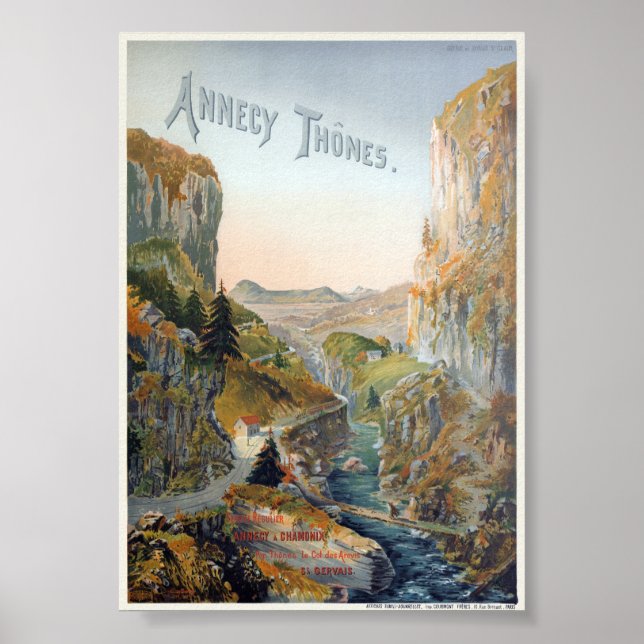 Annecy Thones Poster vintage 1899 (Frente)