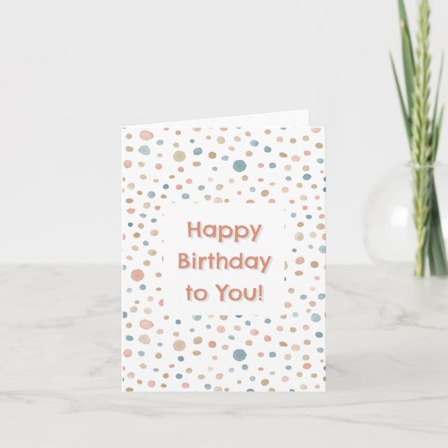 Annie Confetti Watercolor Dots - Cartão de Anivers (Frente)