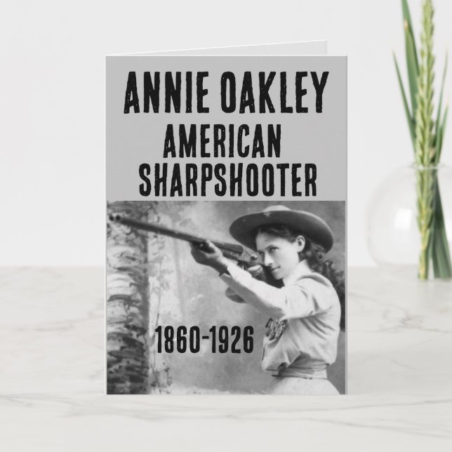 ANNIE OAKLEY SHARPSHOTER GUN CARTÕES DE ANIVERSÁRI (Frente)