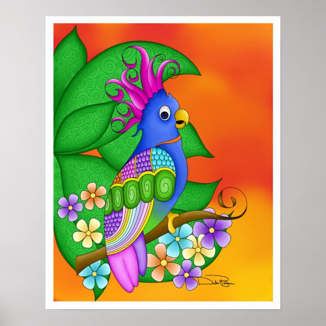 Annika Tropical Bird Poster (Frente)