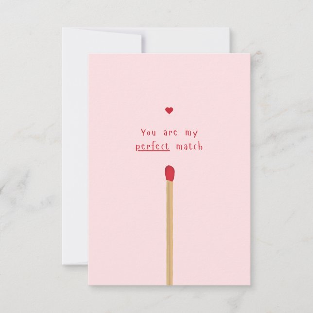 Anniversary Valentine Card, perfect match (Frente)