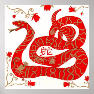 Ano chinês do poster do cobra