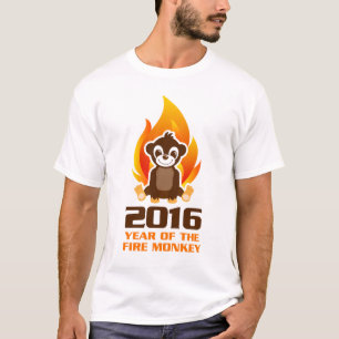 Ano da camisa do macaco T do fogo