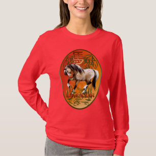 Ano da camisa do Oval do cavalo