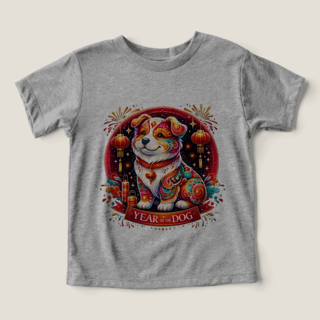 Ano da camiseta infantil dos cães, (Design frontal)