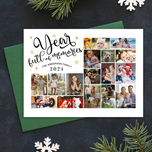 Ano de Cheio de Memórias Ano de Colagem de Fotos e (Criador carregado)