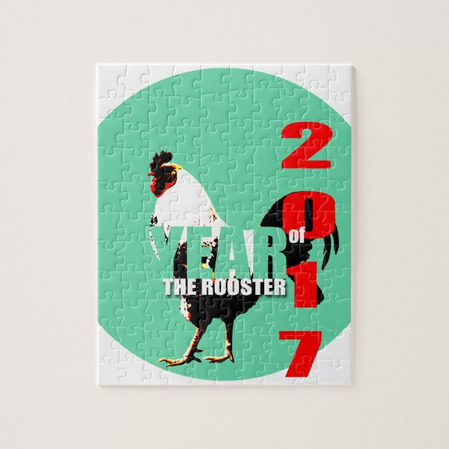 Ano de Rooster 2017 no quebra-cabeça do Círculo Ve (Vertical)