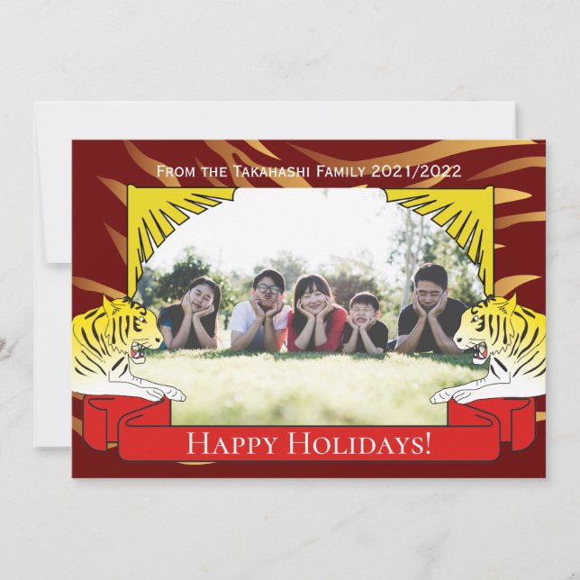 Ano do Cartão de Ano Novo do Tigre (Frente)