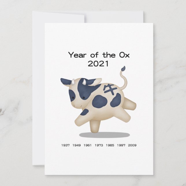 Ano do Ox Cute Zodiac 2021 Personalizado (Frente)