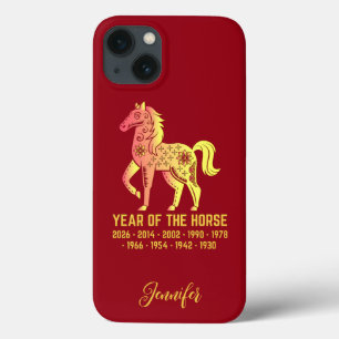 Ano Dourado De Gradiente Do Nome Zodiac Do Cavalo 