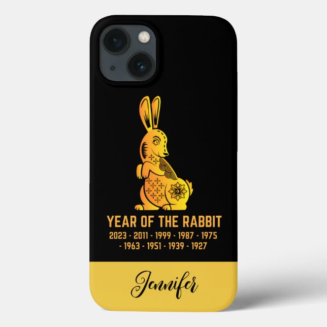 Ano Dourado De Gradiente Do Rabbit Zodiac Nome Pre (Verso)