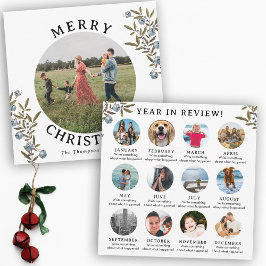 Ano em Revisão da Família de Cartão de Natal Foto 