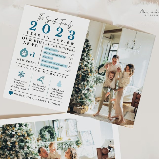 Ano Feriado em Revisão Cartão de Natal Infográfico (Criador carregado)