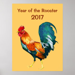 Ano Novo Chinês de 2017 do Poster do Red Rooster