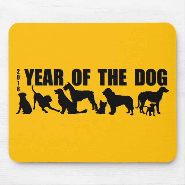 Ano Novo Chinês de 2018 no Mousepad Cachorro Y (Frente)