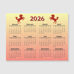 Ano Novo Chinês do Cavalo Calendário 2026