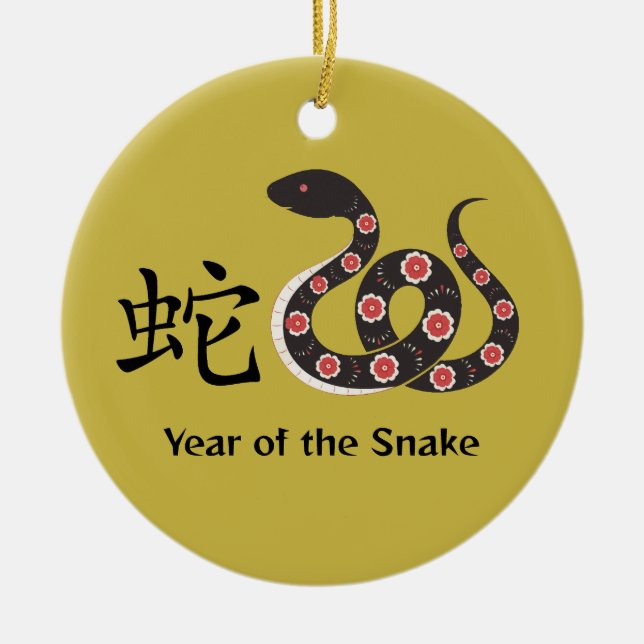 Ano Novo Chinês do Ornamento Cerâmico Cobra (Frente)