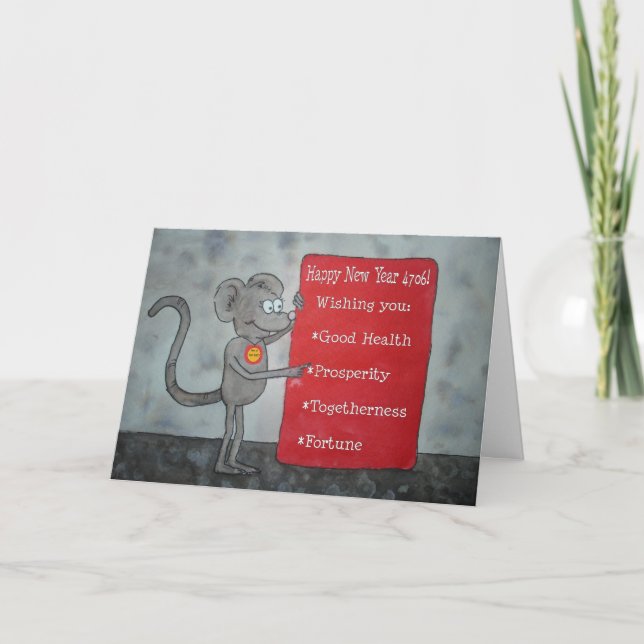 Ano Novo Lunar - Ano Chinês do Cartão de Rato (Frente)