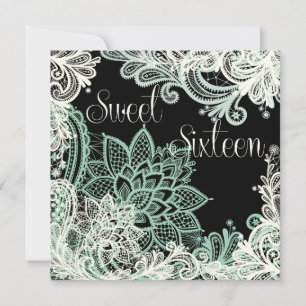 Anônimo Lace Green Sweet, 16 Partes Convite