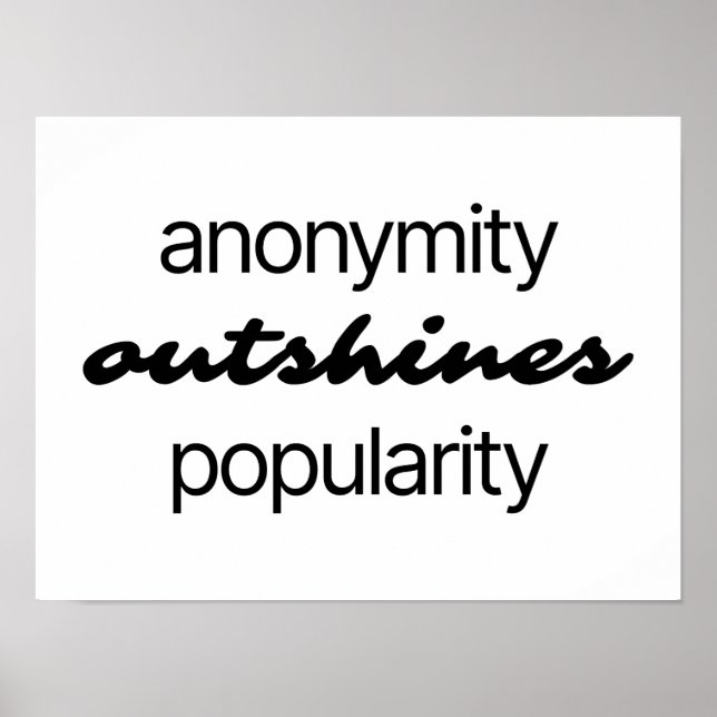 Anonymity Poster (Frente)