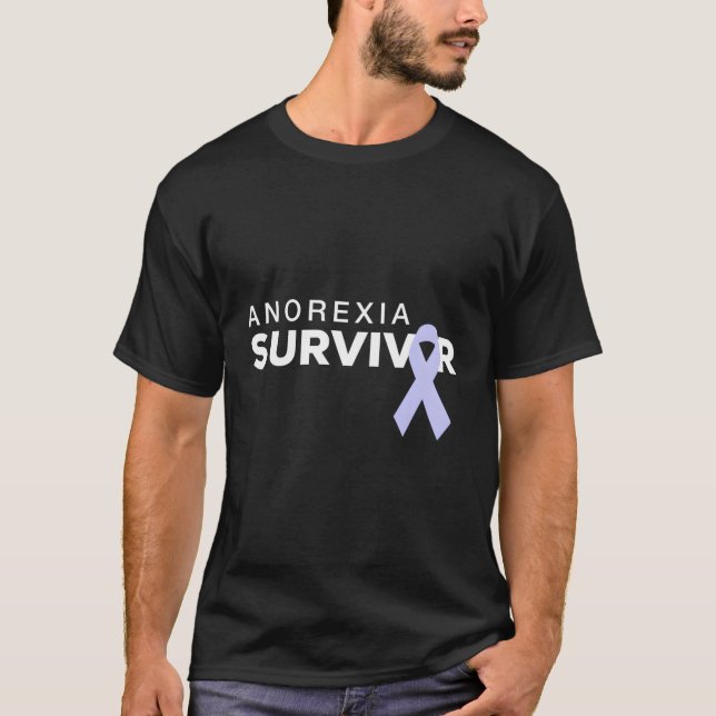 Anorexia Sobrevivente Camisa de Fita Periwinkle (Frente)