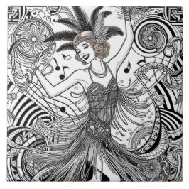 Anos 20 Rugindo Art Déco Retro Glam Preto e Branco