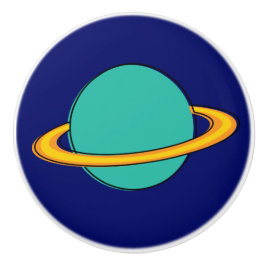 Anos 50-noventa - botão verde do planeta anelado