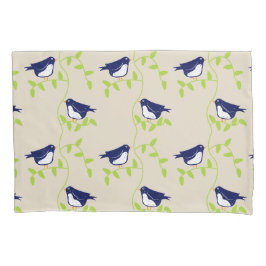 Anos 50-noventa - travesseiro de duas aves azuis