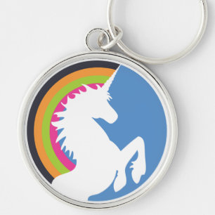 anos 80 Retro Unicorn e Chaveiro Rainbow