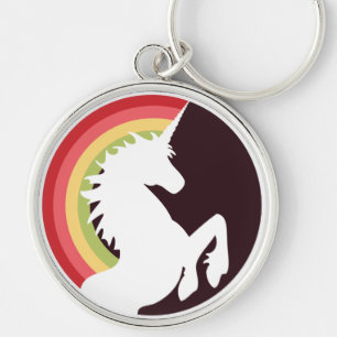anos 80 Retro Unicorn e Chaveiro Rainbow