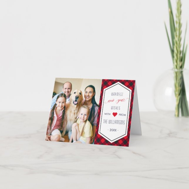 Anos novos Buffalo Xadrez Cartões de natal Foto (Frente)