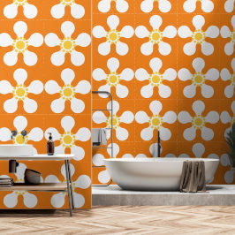 Anos setenta Padrão de flores do Mod