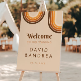Anos setenta Retro Casamento Castanho-Arco-Íris Be