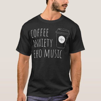 Ansiedade Do Café Música Emo Negra Camisa Negra