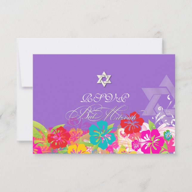 Antecedentes PixDezines Rsvp hibiscus/Mitzvah/diy (Frente)