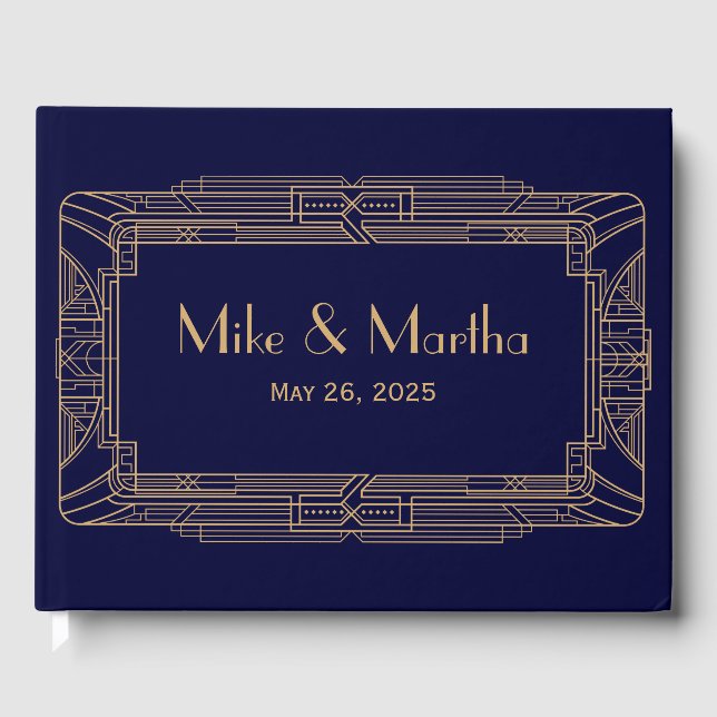 Anterior Excelente Gatsby Art Deco Livro de Convid (Frente)